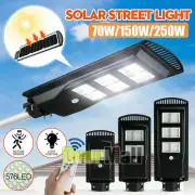 250W LED Solar Flood Light Motion Sensor Security Wall Street Outdoor Lamp Bulb