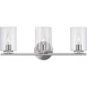 Hampton Bay Champlain 22.375 in. 3-Light Brushed Nickel Modern Bathroom Vanity