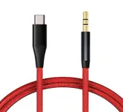 AUX CABLE USB-C TO 3.5MM AUDIO CORD CAR STEREO AUX-IN JACK for PHONES & TABLETS