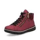 Rieker Tex Z4263 Ladies Water Resistant Fleece Lined Lace Up Boots Twin Zips Red