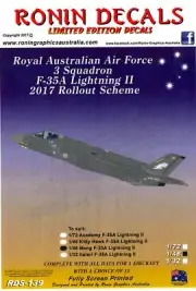 Ronin Decals 1/48 RAAF 3 Squadron F-35A LIGHTNING II 2017 ROLLOUT SCHEME