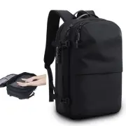 60L Anti-Theft Waterproof Travel Backpack, Expandable, Laptop Sleeve with Vacuum
