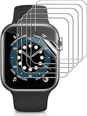 5 Pack TPU Screen Protector Compatible with Apple Watch 41mm Series 9/8/7, [Upgrade Flexible Film] Anti-Scratch [Bubble Free] Soft HD Protection Clear Film for iWatch 41mm