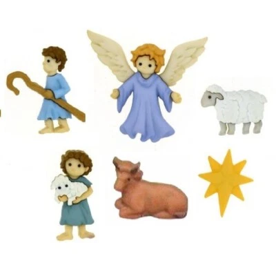 The Good Shepherd Craft Sewing Buttons Christmas Oxen Jesus Nativity