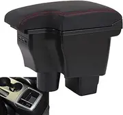 Car Centre Console Storage Box for M&azda CX-3 for M&azda 2 for Skyactiv Armrest Box Retrofit Car Accessories Retractable Charging USB BHYYDSS(A1 Leather)