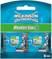 2 x 8 Wilkinson Sword Protector 3 Razor Blades with Double Swing Axis/Pack of 16 / with Aloe