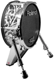 Skin Shell Wrap for Roland V-Drum KD140 Kick Drum Folder Doodles White