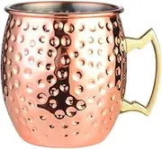 Moscow Mule Mug | Stainless Steel Copper Cups | Hammered Copper Moscow Mule Mug | Mule Copper Mug | Pure Solid Copper Mug for Cocktails, Gin, Beer, Cold Drinks, Home