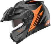 Schuberth E2 Explorer, flip up helmet , color: Matt Black/Grey/Orange , size: M (56/57)