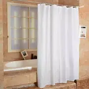 Extra Long White Polyester Fabric Shower Curtain - Mould and Mildew