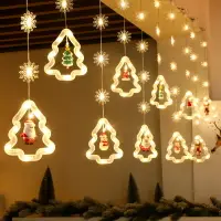 在飛比找樂天市場購物網優惠-【免運】 聖誕節裝飾LED燈串 皮線窗簾燈 3米聖誕樹彩燈 