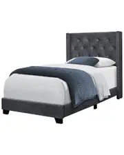 Monarch Specialties Velvet Bed