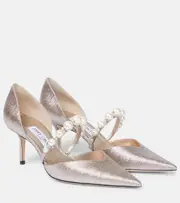 [Jimmy Choo] Jimmy Choo Aurelie 65 embellished glitter pumps AU 7 metallic