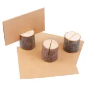 10 Pcs Photos of Bark Stumps Menu Clips Table Number Holders Baby