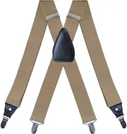 [STKARCV] Men's Suspenders Heavy Duty Big Tall 3.5cm X-back 4 Clips Adjustable Elastic Trouser Pants Belt