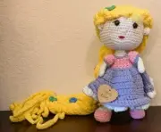 CROCHET Tangled Rapunzel DOLL AMIGURUMI Soft Stuffed Baby Dolls Kids Toy 13"+