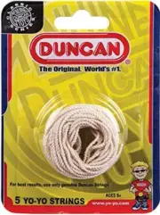 Duncan Toys Yo-Yo String White Pack of 5 Cotton String for Plastic, Metal Yo-Yos