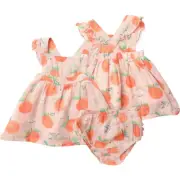 3-6 months Pinafore Top and Bloomer - Pretty Peaches | Angel Dear