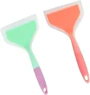 KICHOUSE 2pcs Silicone Spatula Heat Resistant Cooking Tools for Nonstick Cookware Ergonomic Design Kitchen Gadgets Food Grade Silicone Easy to Clean Store