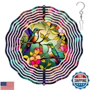 TIANCENTRAL H Hummingbird Wind Spinner,3D Frosted Wind Spinner Hanging for Ya