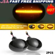 "SMOKE"Fit Mini Cooper R55 R56 R57 Front LED Side Amber Marker Light Flowing (for: Mini)