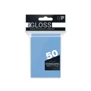 50 x Ultra Pro Gloss Deck Protector Light Blue Sleeves Standard Cards 66 x 91mm