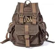 [GOOTIUM] Canvas Backpack - Vintage Outdoor Rucksack Travel Day Pack