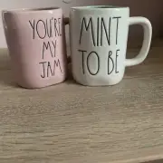 Rae Dunn 2pk You Are My Jam and Mint To Be Mug Set Brand New