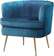 Artiss Armchair Velvet Navy Arm Recliner Lounge Dining Chairs Nursing Occasional Reading Seating Single Sofa Home Living Room Bedroom Furniture, with Extra Wide Back Design