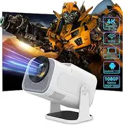 SKLNXAZ Smart Mini Projector with Android 11.0,2024 Upgraded Portable Projector 1080P 4K Full HD with WiFi 6 and BT5.2,180°Adjustable Stand, Auto Keystone Home Projector for Phone/TV Stick/Laptop