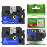 2/Pack 12mm Black on Matte Clear for P-touch Model PT2610, PT-2610 Label Maker