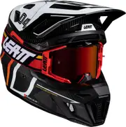 Leatt 9.5 Carbon-White, motocross helmet , color: Black/White/Red , size: XXL