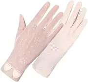 [LEIXIUSM] Lace Gloves Women's Summer Outdoor Riding Driving Thin Breathable Ice Silk Short Touch Screen
