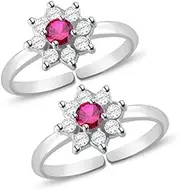 [Tongari] 925 Sparkling CZ Toe Rings in 92.5 Sterling Silver for Women | Chandi Bichiya, Adjustable, Non-Precious Metal, No Gemstone