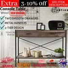 Industrial Hall Console Table Rustic Wood Side Table Entryway Desk Wooden Drawer