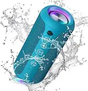 Ortizan Portable Bluetooth Speaker, Wireless, IPX7 Waterproof & Dustproof, 30H Playtime, 24W Hi-Fi Stereo, Quick Charge, RGB Lights & Dual Pairing for Shower, Outdoor, Sport, Party, Home (Blue)