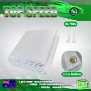 200X400cm Heavy Duty White Canvas Tarp Tarpaulin Water UV Resistant Fabric Woven