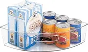 iDesign Recycled Plastic 1/4 Wedge Lazy Susan Turntable Organizer with Handle, Pantry, Bathroom, General Storage and More – 16.5" x 11" x 4", Clear