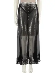 Black Metallic Jupe Maxi Skirt