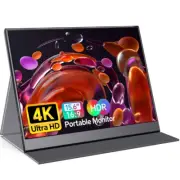 True 4K Portable Monitor - 15.6inch UHD 3840×2160 100% sRGB USB-C HDMI External