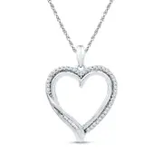 0.2 CT. T.W. Natural Diamond Heart Pendant in Sterling Silver