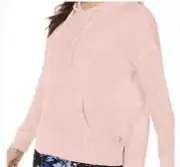 Tahari Women Linen Hooded Sweater Beige Crotchet Pullover NWT L