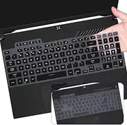 2PCS Keyboard Cover for 2023 2022 ASUS TUF Gaming F15 FX507 FX507VU / F17 FX707, TUF Dash 15 F15 FX517ZM,TUF Gaming A16 FA617NS 16", TUF Gaming A15 FA507NU / A17 FA707RM Skin Protector, Black +Clear