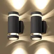 CELAVY LED Wall Light Outdoor Wall Lamp IP65 Outdoor Light Wall GU10 Aluminium Waterproof Up Down Outdoor Lighting Outdoor Wall Light Patio Balcony Black Pack of 2