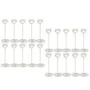 20Pcs Table Number Holders Iron Number Stands For Birthday 12cm(Silver )