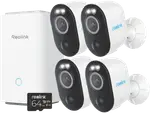 Reolink 2K+ Battery Camera Security Kit x 4 with Hub 64GB