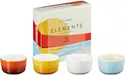 Le Creuset Elements Mini Ramekin, Cayenne, Nectar, Meringue, Coastal Blue (Set of 4)