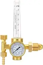 Argon CO2 Gas Meter Regulator, 0‑25 Lpm Adjustable Argon Regulator with GA580 Adapter, 0‑60CFH 4000 PSI, No Leakage, Indication Easy Understand, for Mig Tig Welding