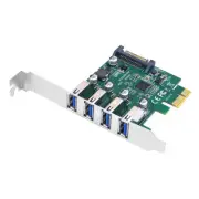 PCIE 1X to USB3.2 Expansion Card PCI-E 4 Ports USB3.2 Adapter Multiplier6127