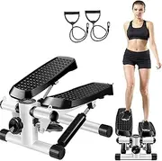 Steppers for Exercise, Mini Stepper Machine with Display and Resistance Bands, Up Down Stepper for Home Workout, Leg Arm